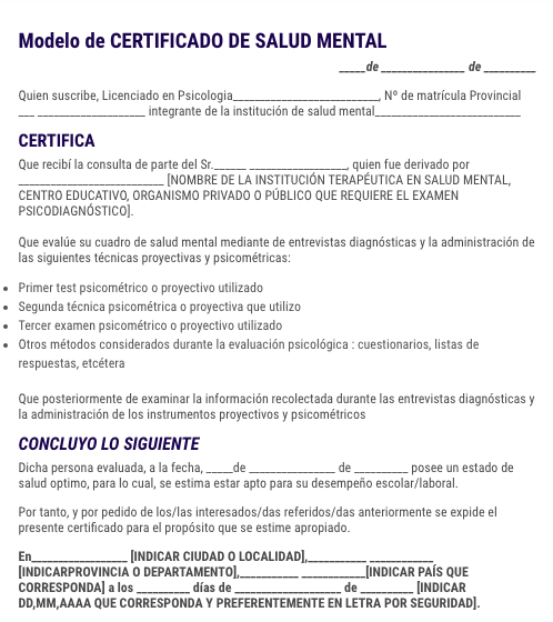 Salud mental - Perito en Psicología Forense Argentina